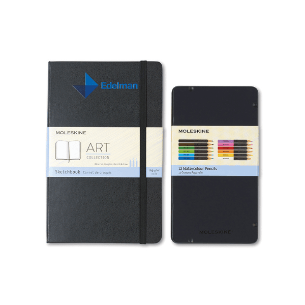 Custom Moleskine® Coloring Kit – Sketchbook and Watercolor Pencils